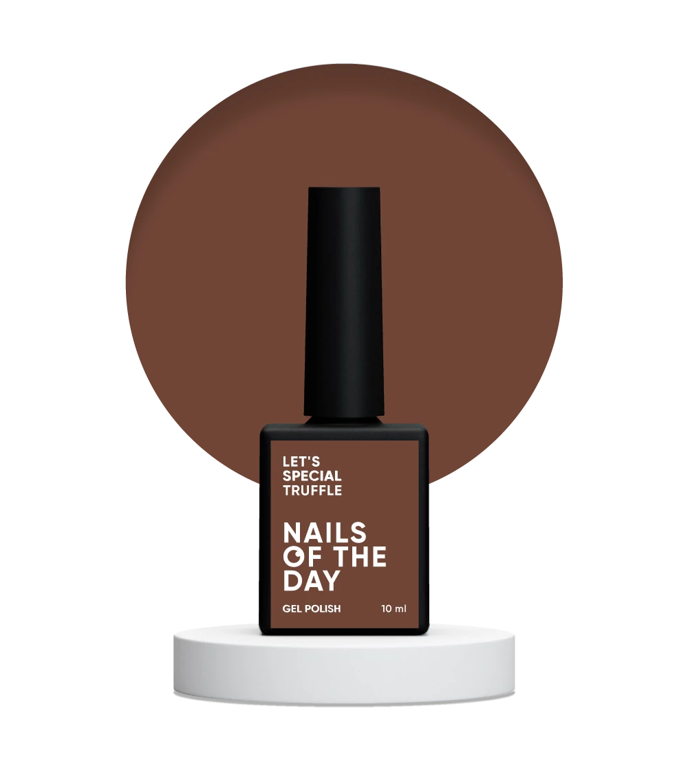 NAILSOFTHEDAY Let’s Special Truffle — dark caramel gel polish for nails, providing full coverage in a single layer, 10 ml.