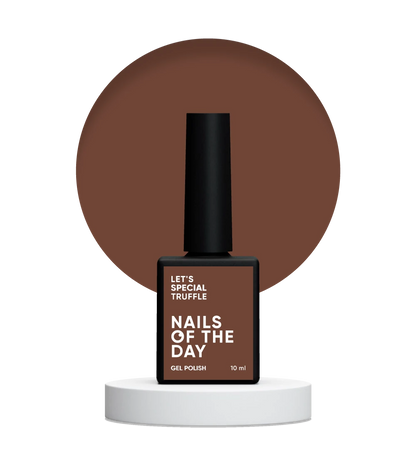 NAILSOFTHEDAY Let’s Special Truffle — dark caramel gel polish for nails, providing full coverage in a single layer, 10 ml.