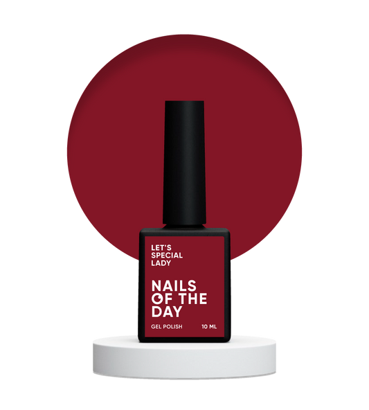 NAILSOFTHEDAY Let's special Lady - deep red gel nail polish covering one layer, 10 ml