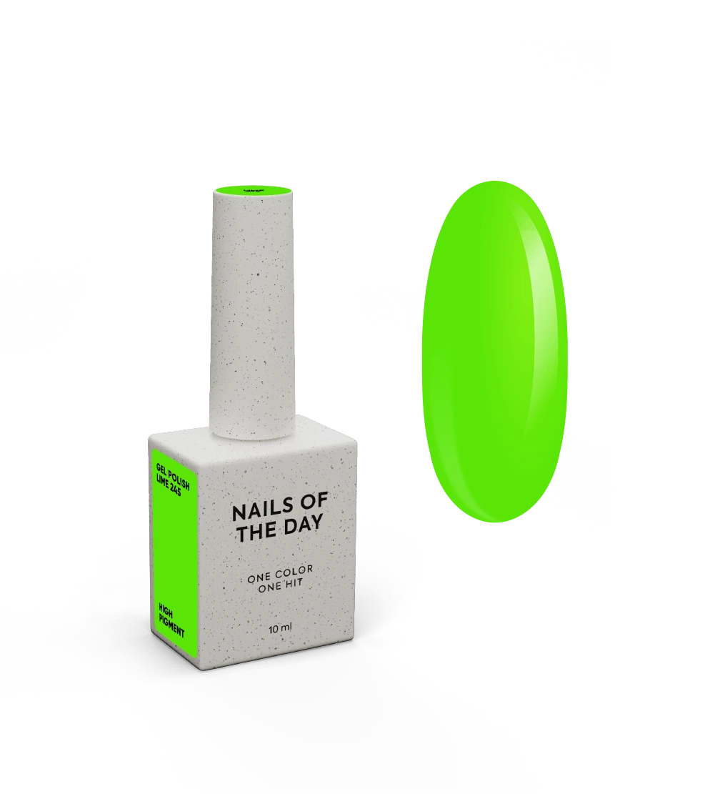 NAILSOFTHEDAY Let's special Lime - um verniz especial em gel néon-alface sobreposto numa camada, 10 ml