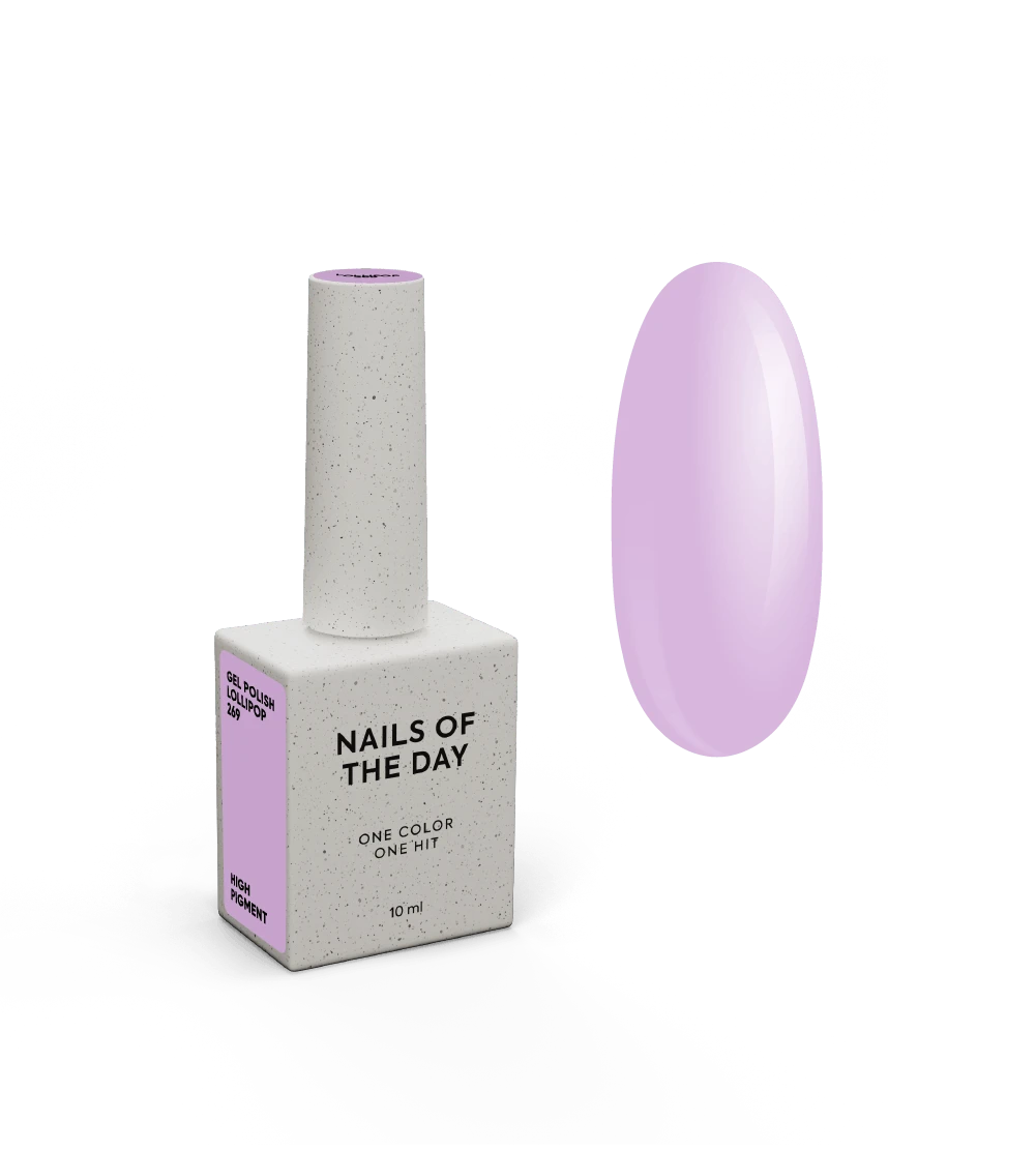 NAILSOFTHEDAY Let's special Lollipop - verniz gel roxo pastel cobrindo uma camada, 10 ml