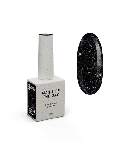 NAILSOFTHENIGHT Esmalte em gel Manhattan - preto com esmalte em gel reflexivo brilhante holográfico, 10 ml