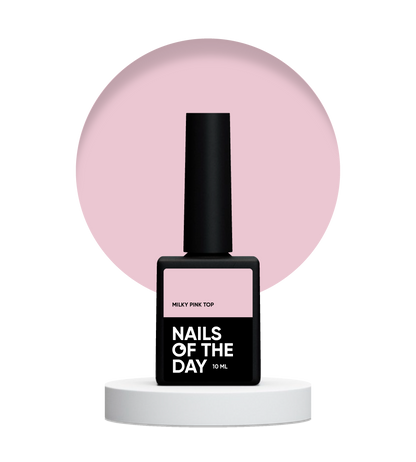 NAILSOFTHEDAY Milky pink top - top rosa lechoso suave sin capa pegajosa para uñas, 10 ml