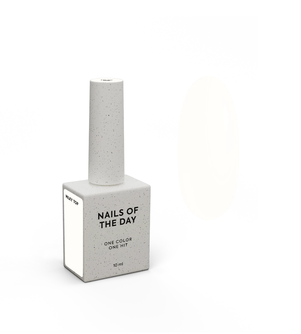 NAILSOFTHEDAY Milky top – gentle milky top without a sticky layer for nails, 10 ml