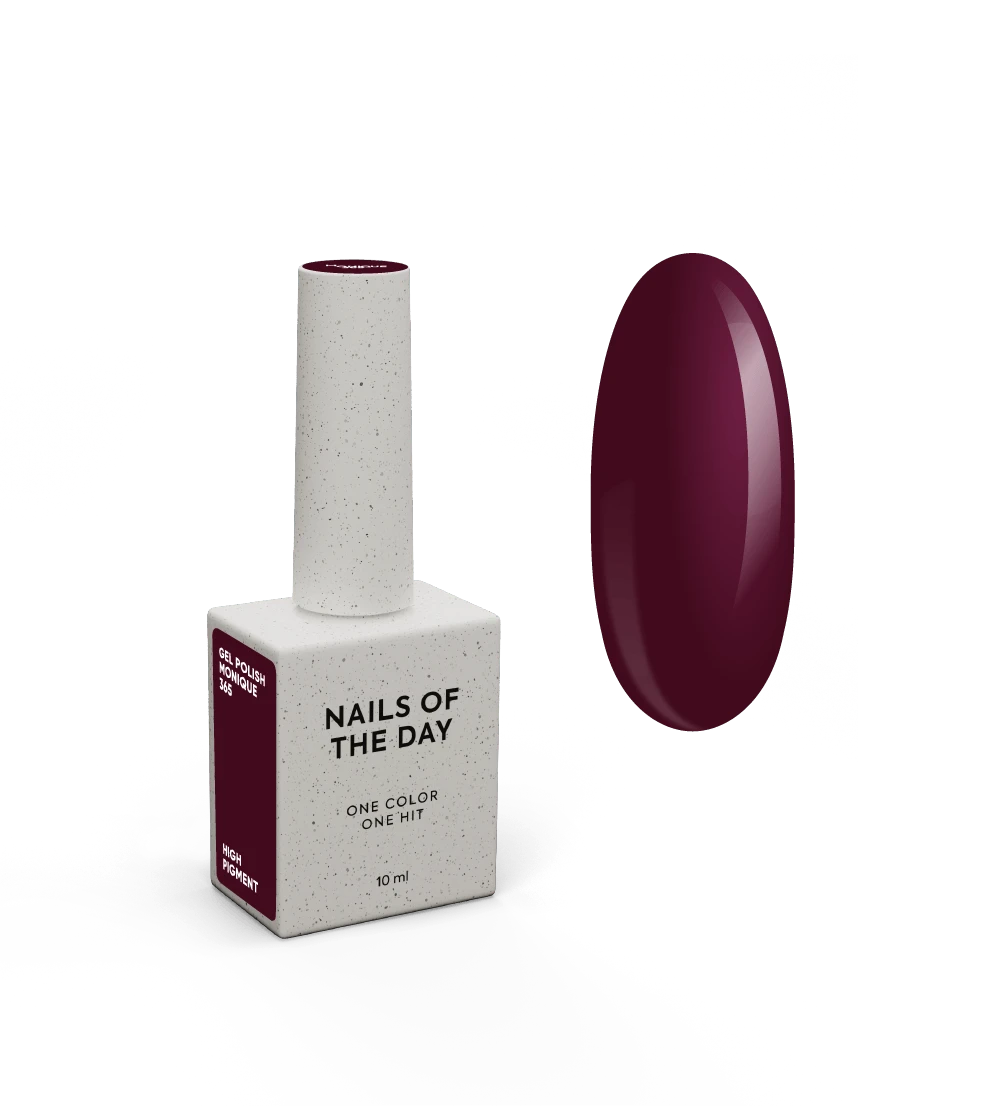 NAILSOFTHEDAY Let's special Monique - verniz gel ameixa escura cobrindo uma camada, 10 ml