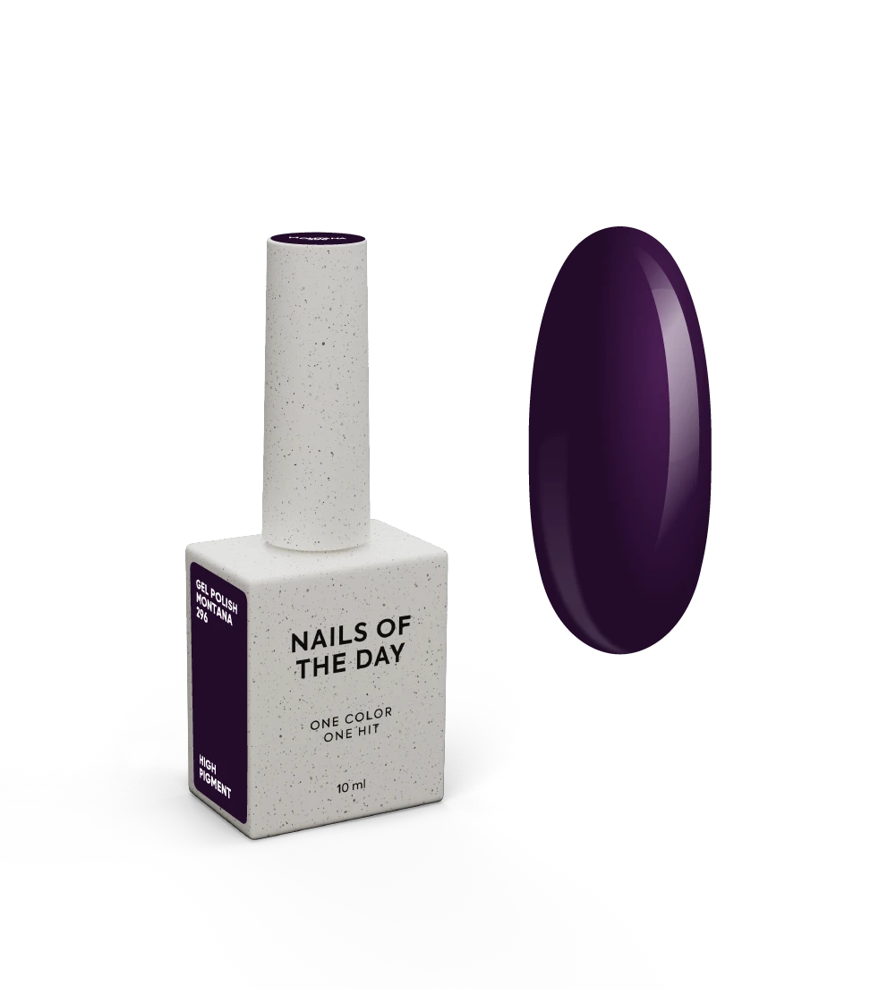 NAILSOFTHEDAY Gel Polish Montana — dark purple gel polish, one-coat coverage, 10 ml