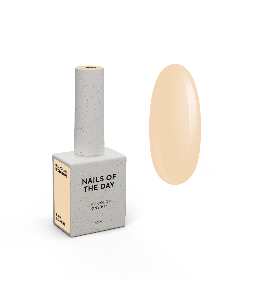 NAILSOFTHEDAY Gel Polish Nectar — vernis gel pêche pastel avec une couvrance totale en une seule couche, 10 ml.