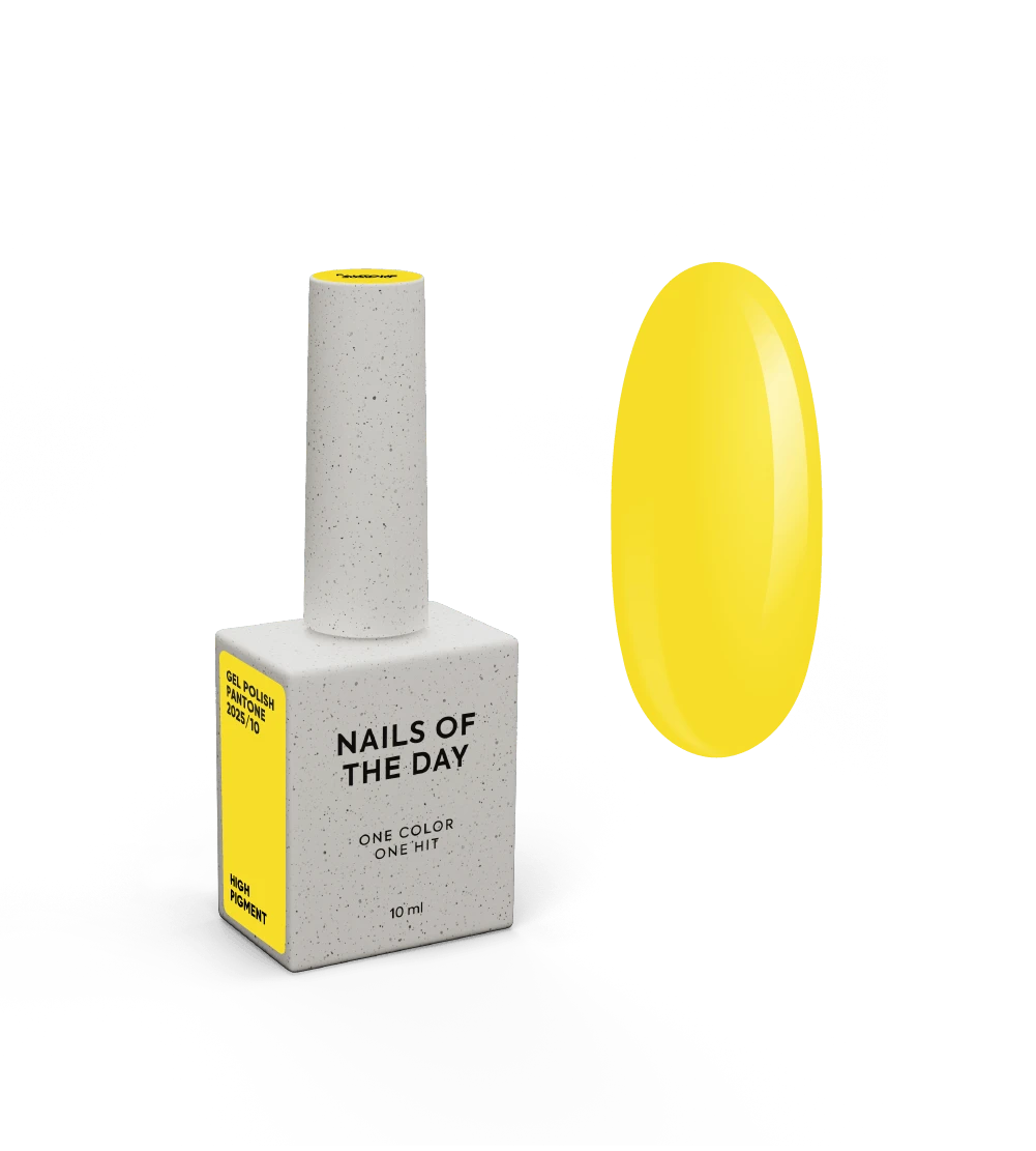 NAILSOFTHEDAY Let’s Special Pantone2025/10 — vernis gel jaune ensoleillé, qui couvre en une seule couche, 10 ml.