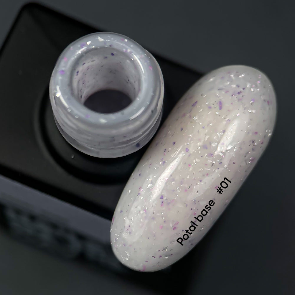 Base Potal di NailSoftheday 01-Base latteria-viola con Potale (Potale-viola d&#39;argento), 10 ml