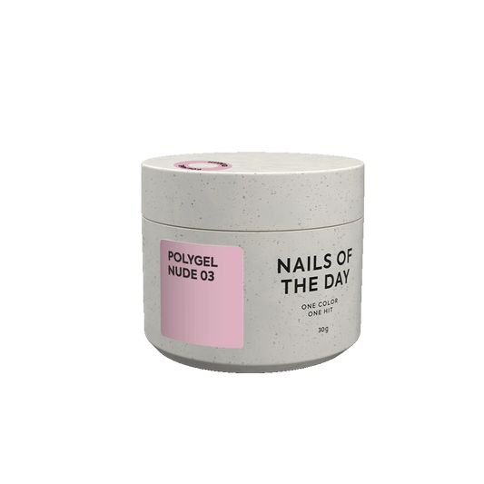 NAILSOFTHEDAY Polygel nude 03 — Полігель блідно-рожевий дрібнозернистий, 30 гм