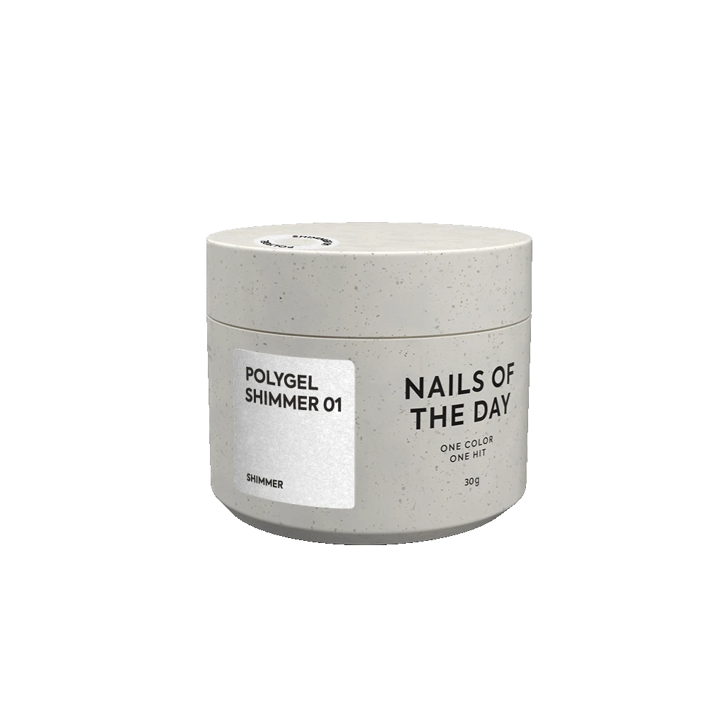 NAILSOFTHEDAY Polygel shimmer 01 — Polygel bianco con grana fine shimmer, 30 g