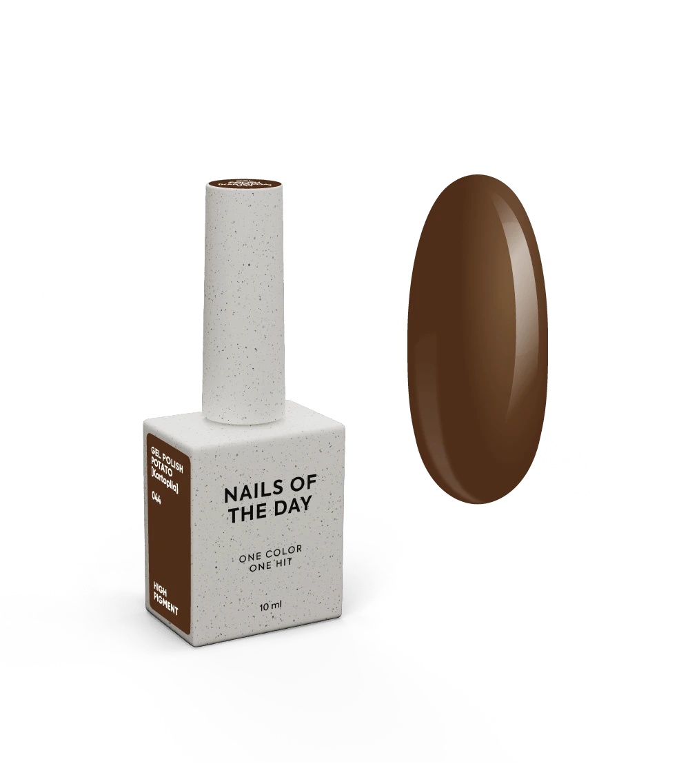 NAILSOFTHEDAY Gel Polish Potato [Kartoplia] 044 – Brown Gel Polish with One-Coat Coverage, 10 ml