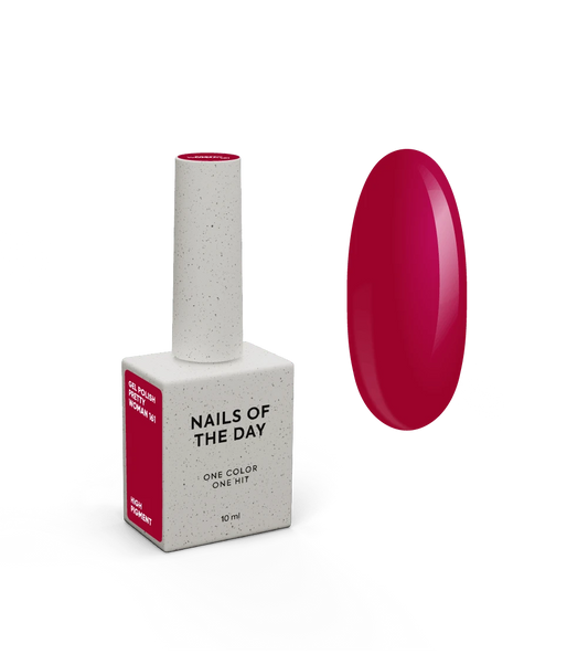 NAILSOFTHEDAY Let's special Pretty Woman — verniz de unhas em gel de framboesa cobrindo uma camada, 10 ml