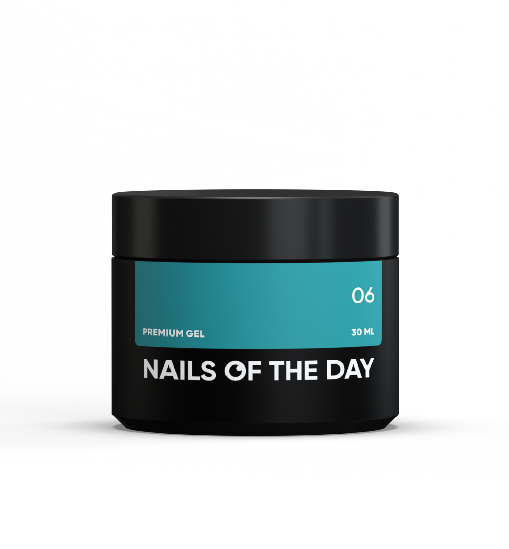 NAILSOFTHEDAY Premium gel 06 — бірюзовий будівельний гель, 30 мл