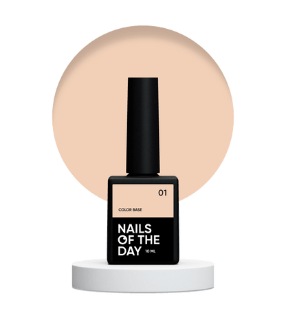NAILSOFTHEDAY Сolor base 01 – base colorata per unghie (sabbia-beige), 10 ml