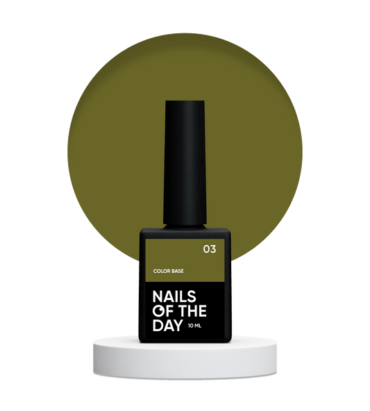 NAILSOFTHEDAY Сolor base 03 – Farbbasis für Nägel (grünes Khaki), 10 ml