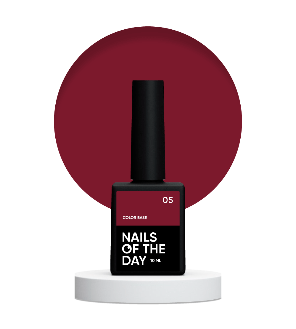 NAILSOFTHEDAY Color base 05 – base de color para uñas (rojo oscuro), 10 ml