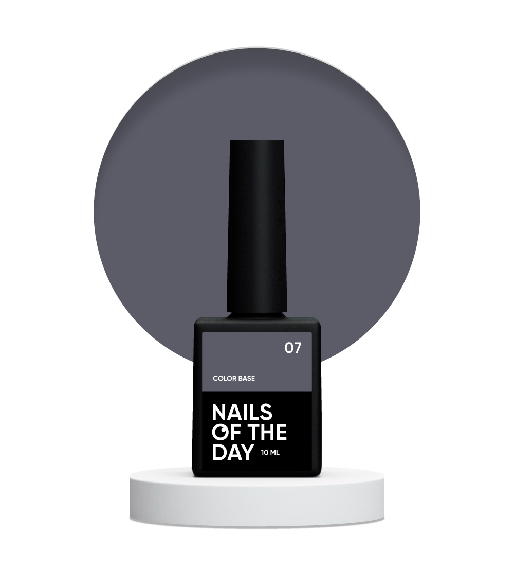 NAILSOFTHEDAY Color base 07 – base de color para uñas (gris grafito), 10 ml