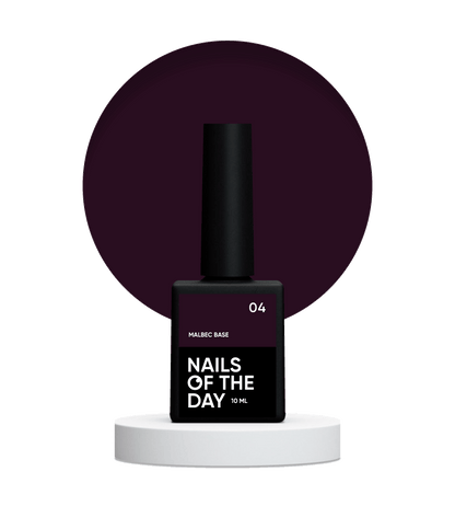 NAILSOFTHEDAY Malbec base 04 – stained purple-black base, 10 ml