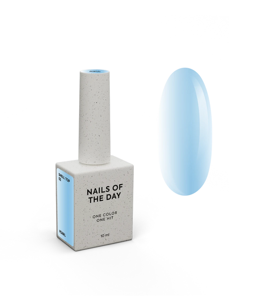 NAILSOFTHEDAY Shell Top 02 Nuova Formula — top perlato con effetto polvere blu, senza strato di dispersione, 10 ml