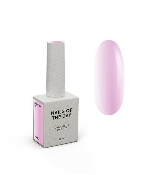 NAILSOFTHEDAY Shell Top 03 Nuova Formula — top perlato con effetto polvere rosa, senza strato di dispersione, 10 ml