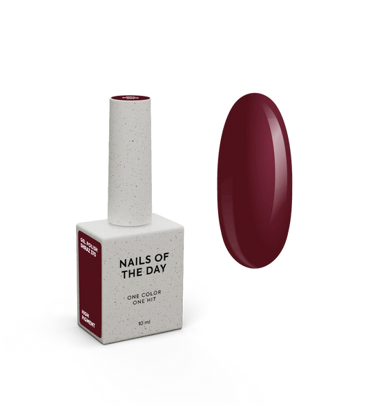 NAILSOFTHEDAY Gel Polish Shiraz 370 – esmalte semipermanente burdeos violáceo apagado, con cobertura en una sola capa, 10 ml