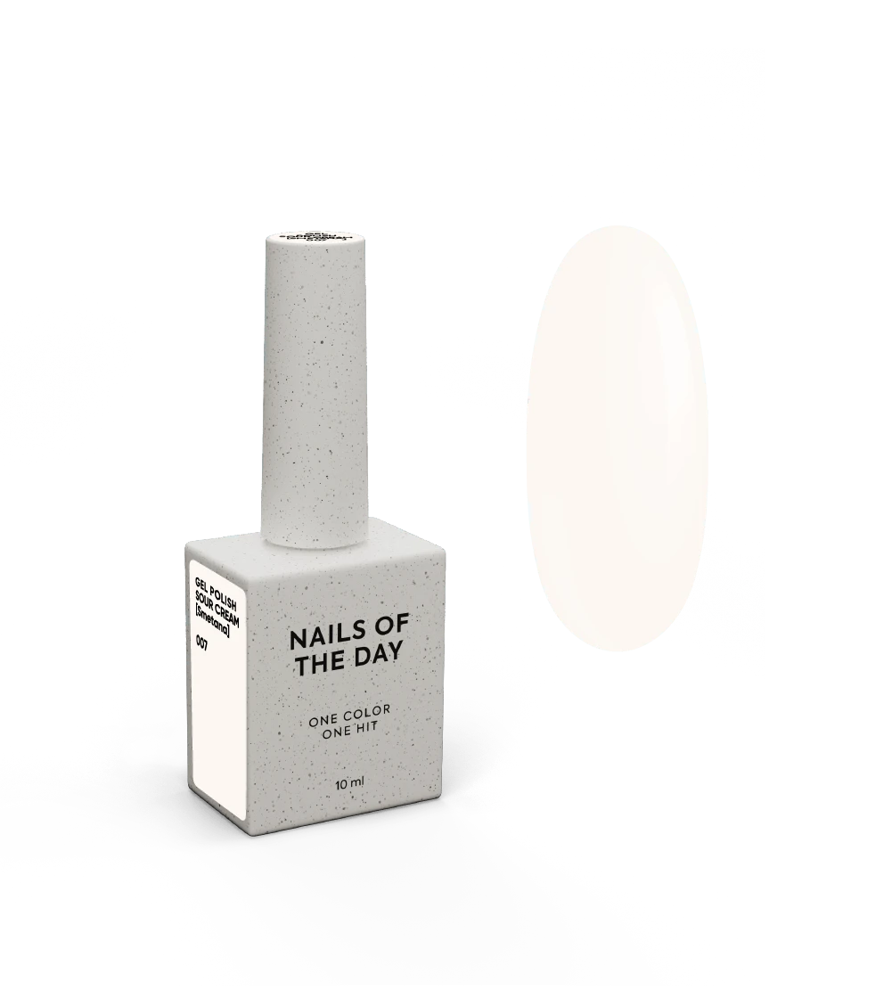 NAILSOFTHEDAY Gel Polish Sour Cream [Smetana] 007 – Luftiger creme-milchiger Gel-Nagellack, 10 ml