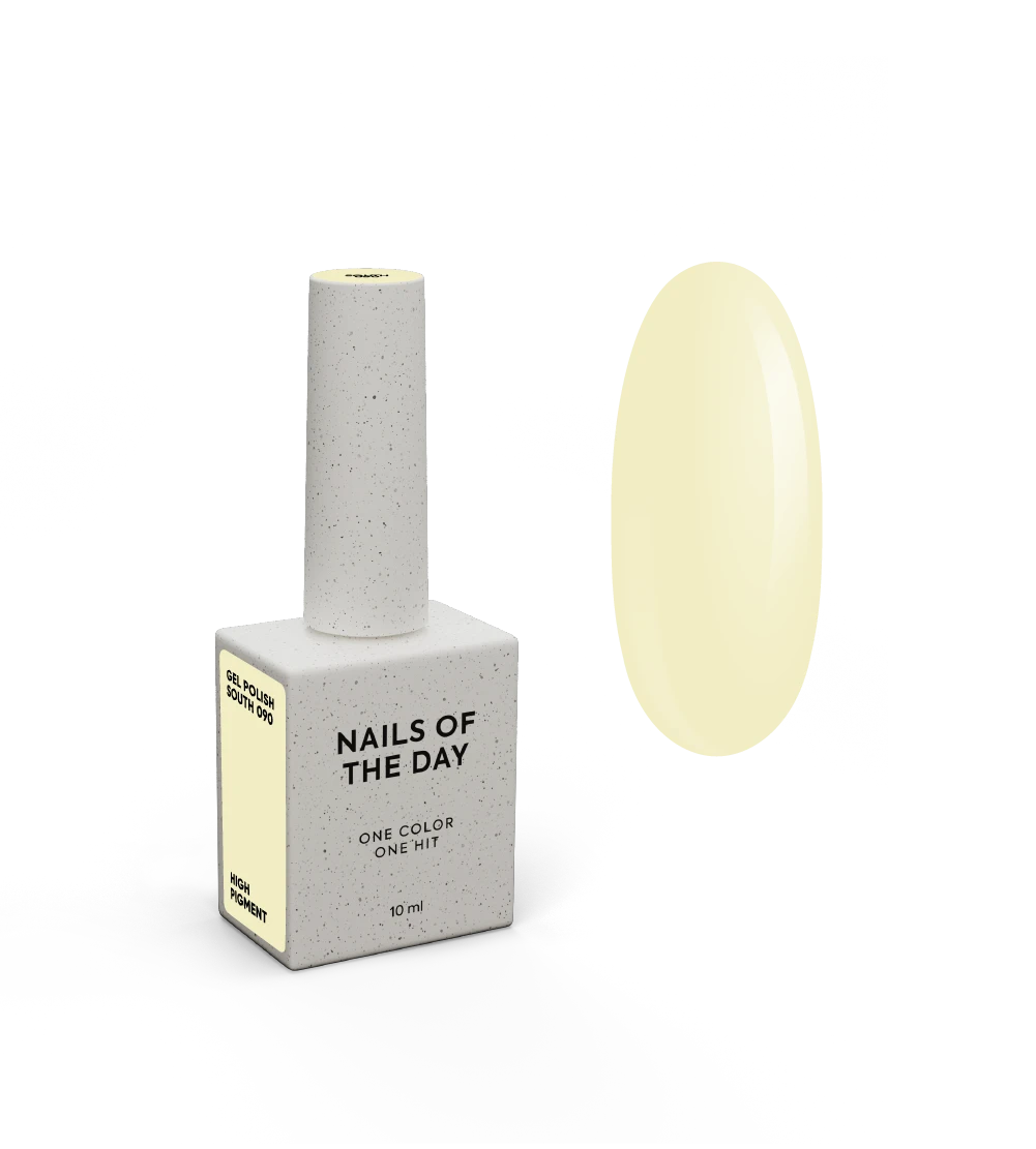 NAILSOFTHEDAY Gel Polish South — pastellgelber Gel-Lack mit voller Deckkraft in nur einer Schicht, 10 ml.