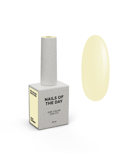 NAILSOFTHEDAY Gel Polish South — esmalte gel amarelo pastel com cobertura total em uma única camada, 10 ml.