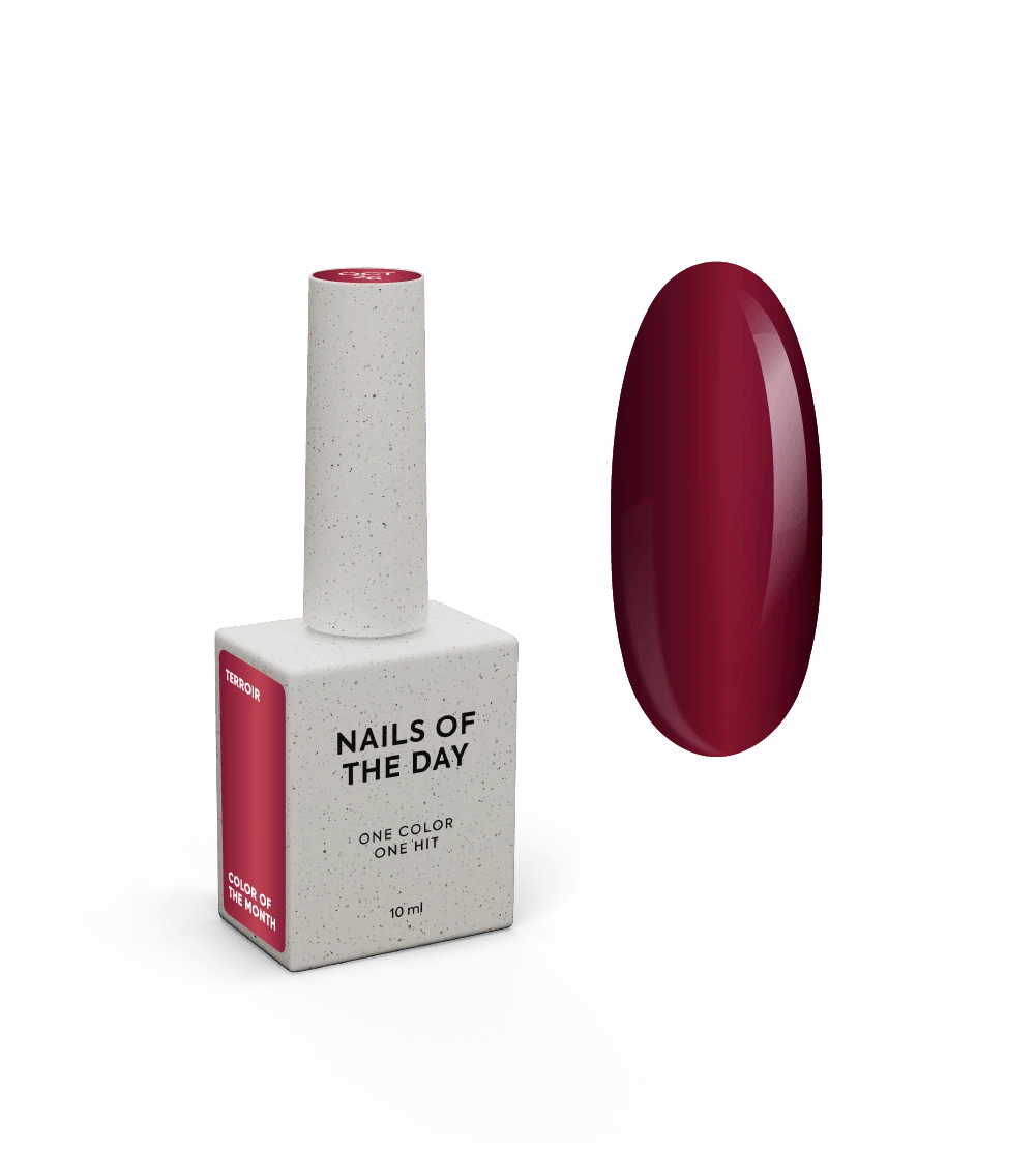 NAILSOFTHEDAY Color of the Month Octubre 2026 Terroir — gel polish efecto vitral en tono vino profundo, 10 ml
