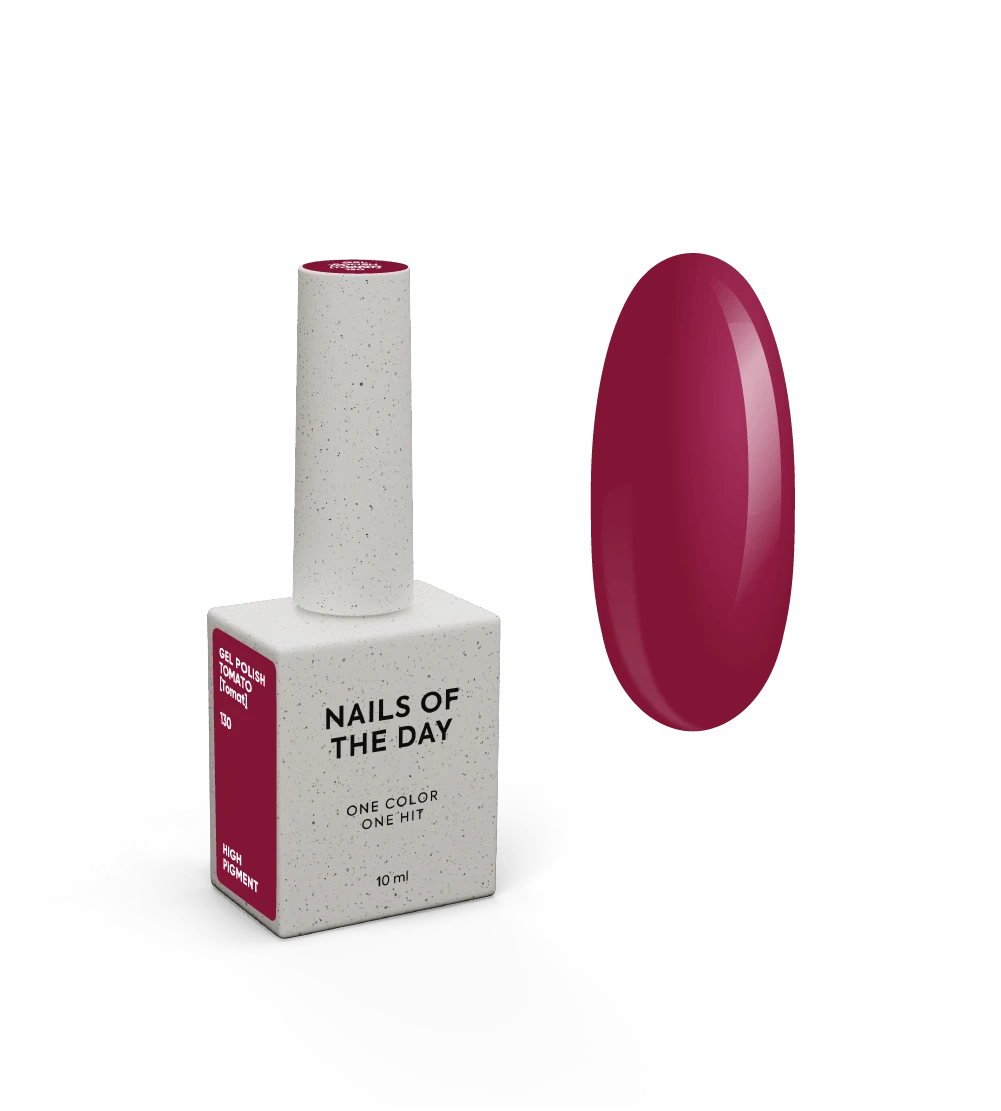 NAILSOFTHEDAY Gel polish Tomato [Tomat] 130 — томатно-червоний гель-лак, що перекривається в один шар, 10 мл