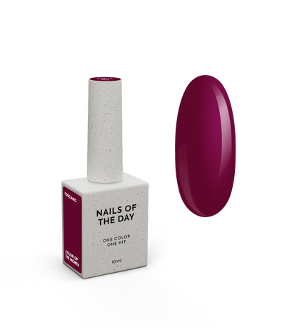 NAILSOFTHEDAY Color of the Month October 2025 Toscano — burgundy shade, full coverage in one coat, 10 ml