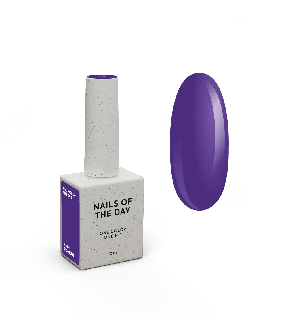 NAILSOFTHEDAY Gel Polish Vibe 293 — esmalte semipermanente violeta intenso con cobertura en una sola capa, 10 ml