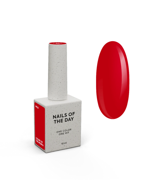 NAILSOFTHEDAY Cor do Mês Março 2026 Wild — vermelho indomável com cobertura em uma única camada, 10 ml