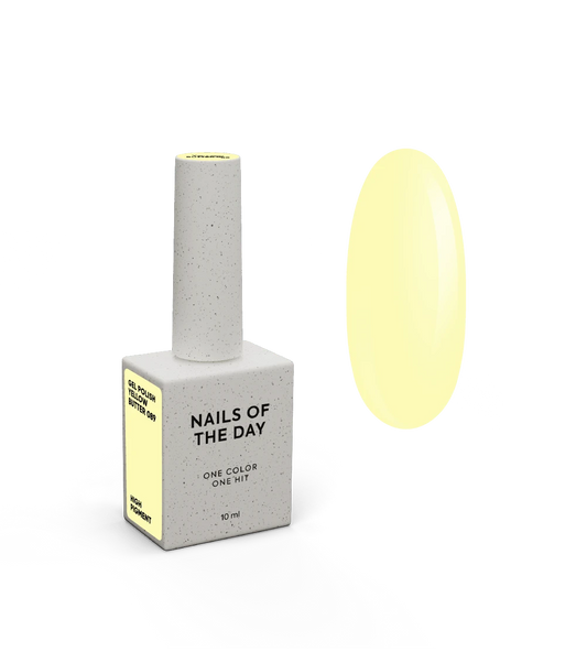 NAILSOFTHEDAY Let's Special Yellow Butter — verniz gel amarelo pastel cobrindo uma camada, 10 ml