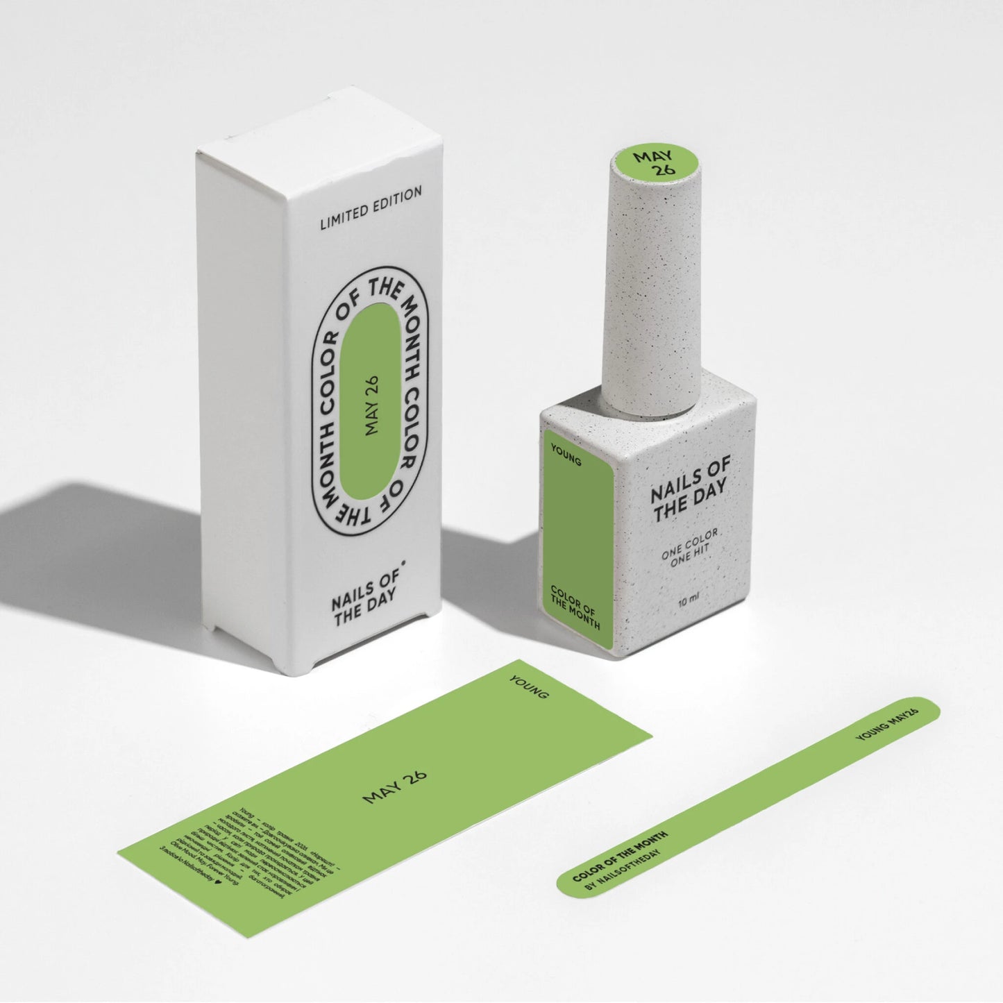 NAILSOFTHEDAY Color del Mes Mayo 2026 Young — oliva, cobertura en una capa, 10 ml