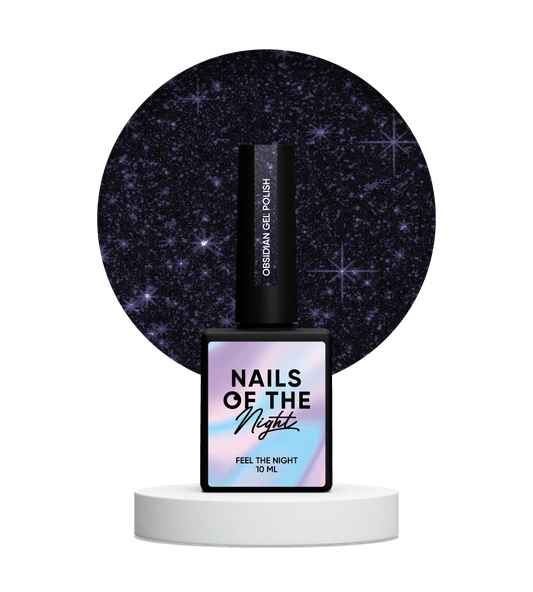 NAILSOFTHENIGHT Obsidian Gel Polish — a graphite-purple reflective gel polish for nails, 10 ml.