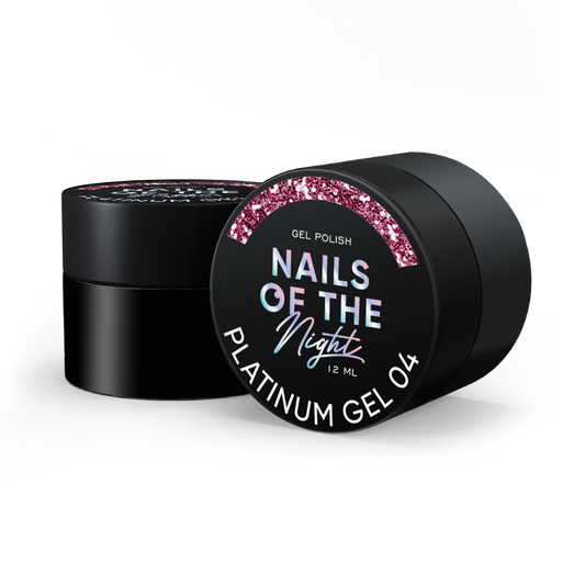 NAILSOFTHENIGHT Platinum gel - gel polish 04 — pink gel polish with a dense metallic coating for nails, 12 ml