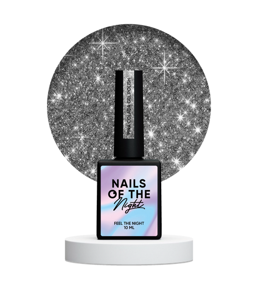 NAILSOFTHENIGHT Smalto gel Pina Colada — smalto gel grigio riflettente per unghie, 10 ml