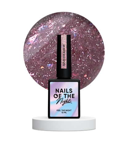 NAILSOFTHENIGHT Reflective base 09 — камуфлююча світловідбиваюча база з шимером, 10 мл