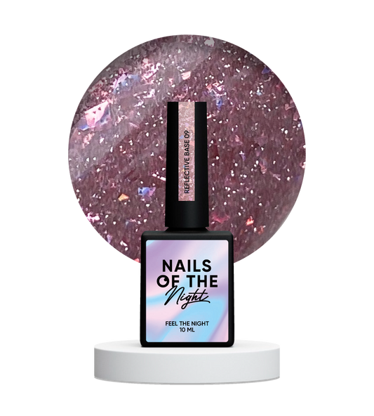 NAILSOFTHENIGHT Base réfléchissante 09 — base réfléchissante camouflage avec reflets, 10 ml