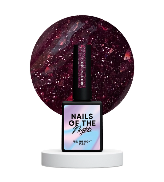 NAILSOFTHENIGHT Base riflettente 12 — base riflettente mimetica con riflessi, 10 ml