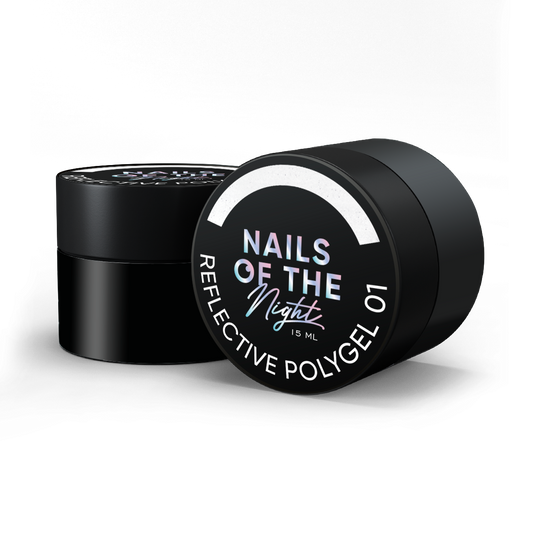 NAILSOFTHENIGHT Reflective Polygel 01 — milky liquid reflective polygel of a new formula for nails, 15 ml