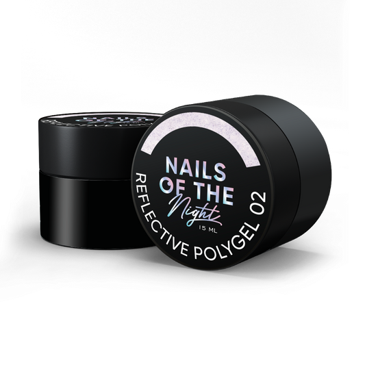 NAILSOFTHENIGHT Reflective Polygel 02 — poligel reflexivo líquido rosa claro de uma nova fórmula para unhas, 15 ml