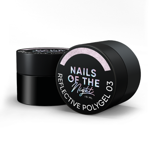 NAILSOFTHENIGHT Reflective Polygel 03 — poligel liquido riflettente color pesca di una nuova formula per unghie, 15 ml