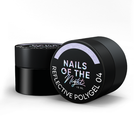 NAILSOFTHENIGHT Reflective Polygel 04 — poligel reflexivo líquido roxo de uma nova fórmula para unhas, 15 ml