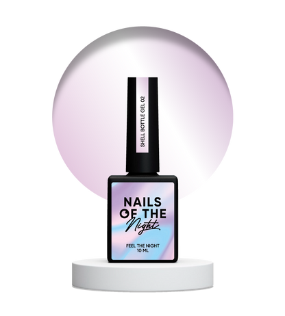 NAILSOFTHENIGHT Shell bottle gel 02 — надміцний рідкий ботл-гель з функцією самовирівнювання з перлинним ефектом для нігтів, 10 мл