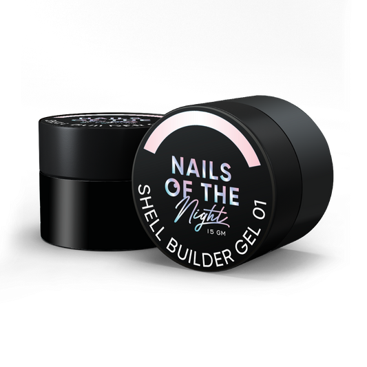 NAILSOFTHENIGHT Shell builder gel 01 — gel de construction à basse température avec effet nacré pour les ongles, 15 ml