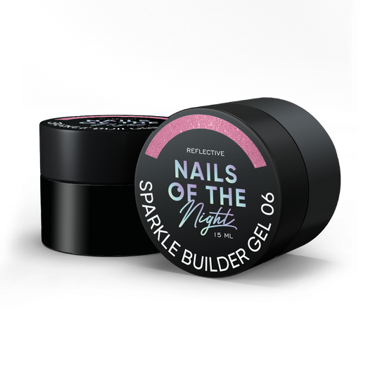 NAILSOFTHENIGHT Sparkle builder gel 06 — gel da costruzione riflettente color pesca, 15 ml