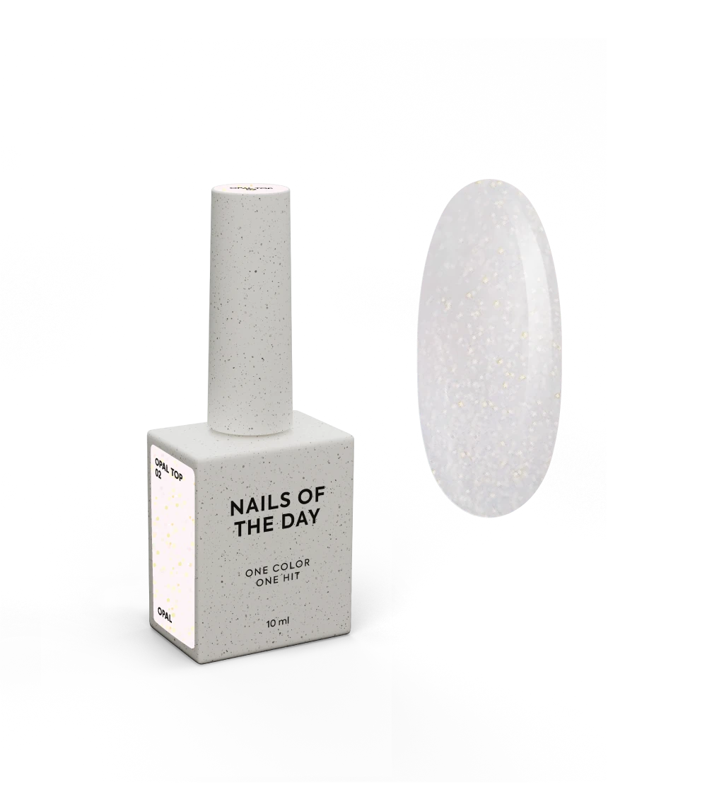 NAILSOFTHENIGHT Opal top 02 – Abschlussbeschichtung mit Opalglitter auf leichter Milchbasis, ohne Klebeschicht und ohne UV-Filter für Nägel, 10 ml